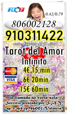 TAROT VISA CON VIDENCIA 3 EUROS 10 MINUTOS 910311422-806002128