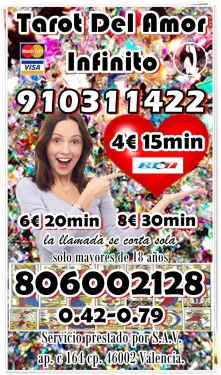 TAROT VISA VIDENTE  8 EUROS 30 MINUTOS  LAS 24 HORAS EXPERTAS VIDENCIA  NATIVA