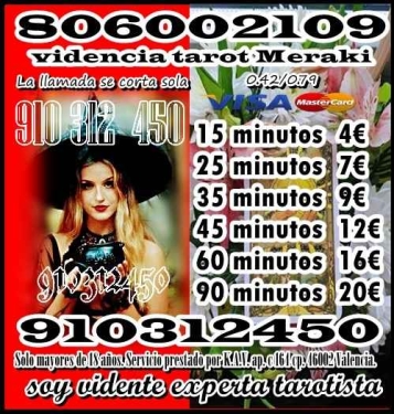 TAROTISTAS FIABLES VISA BARATA  20 EUROS LOS  90  MINUTOS 910312450