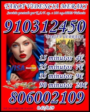 TAROTISTAS ECONOMICAS VISA  BARATA  10  EUROS LOS  40  MINUTOS 910312450