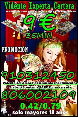 12€ 45MIN TAROT VISA , TAROT 806 VIDENTES COSTE MIN. 0,42/0,79 CM €