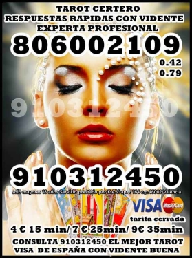 TAROT VISA TODA ESPAñA VISA BARATA 45  MINUTOS 12  EUROS 910312450- 806