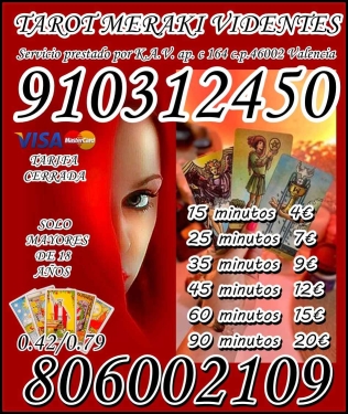 4 EUROS LOS 15 MIN 910312450 TAROT Y VIDENCIA