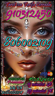 VIDENTE TELEFONICO EN ESPAñA 910312450 OFERTAS 25 MINUTOS 7 EUROS  TAROT 806002109