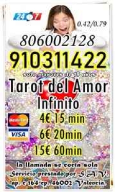 TAROT VISA CON VIDENTES BUENAS VISA DESDE 4€ 15 MIN 6€ 20MIN 910311422